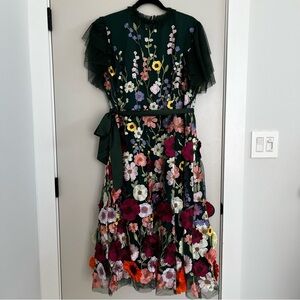 JessaKae like new Green Jubilee Dress with 3D Floral Embroidery 2X